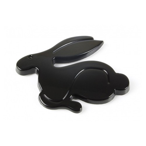  Selbstklebendes Emblem Rabbit (Hase) schwarz glänzend für Volkswagen - GA01614 