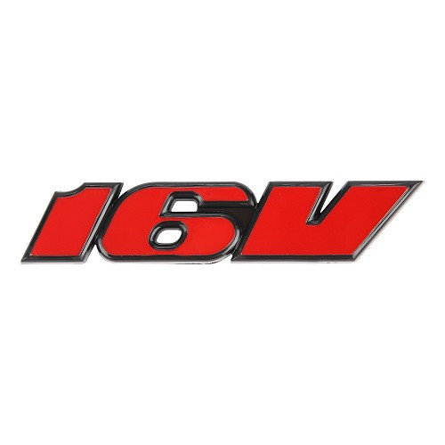  16V red adhesive logo on black background for rear panel of VW Golf 3 GTI 16V (08/1992-08/1997) - GA01616 