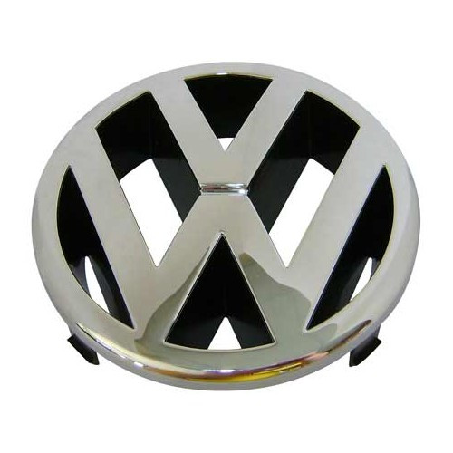  Logo VW cromato da 115 mm su griglia radiatore nera per VW Polo 3 6N2 (10/1999-10/2001) - GA01703 