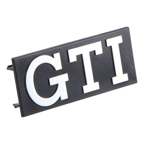  Chrome GTI badge on black radiator grille for VW Golf 1 GTI (06/1976-12/1983) - GA01740 