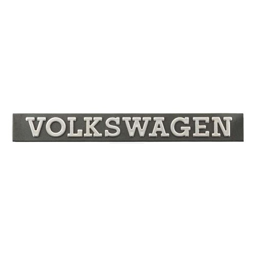 Emblème arrière VOLKSWAGEN chromé sur fond noir de coffre pour VW Golf 1 Berline Cabriolet et Jetta 1 (02/1974-02/1984) - GA01755