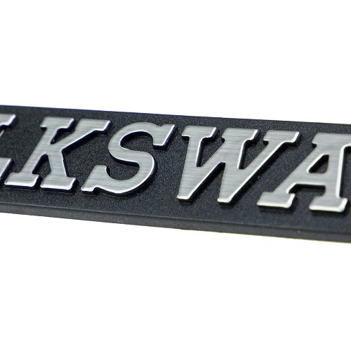 Chromed VOLKSWAGEN tailgate emblem on black background for VW Scirocco 1 (04/1974-03/1981) - GA01763