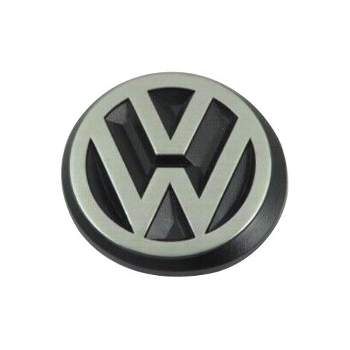 VW rear logo 50mm chrome on black background for VW Golf 1 Cabriolet Golf 2 Jetta 2 Polo 2 86C Passat B2 and Scirocco 2
