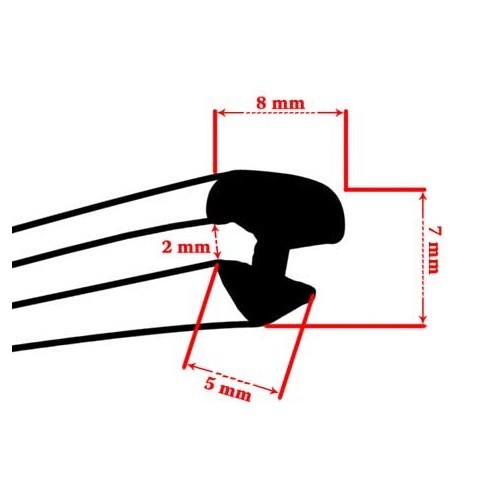 Rotolo da 4,12 m di modanatura piatta cromata per finestrini Golf 1 - GA13188