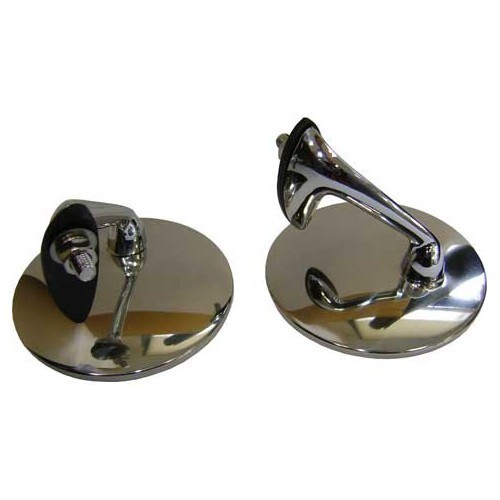 Coppia di specchi rotondi in acciaio inox cromato - GA14949