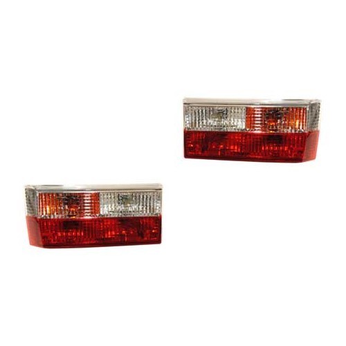  Red and white crystal design tail lights for VW Golf 1 Sedan and Convertible - pair - GA15000RB 