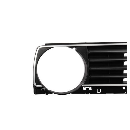 2 koplampen grille voor Golf 2 met grijs/chroom sierstrip - GA18004