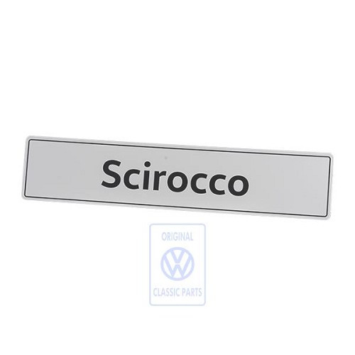 Decoratieve plaat van het formaat van een nummerbord, met opschrift "SCIROCCO" - GA20052