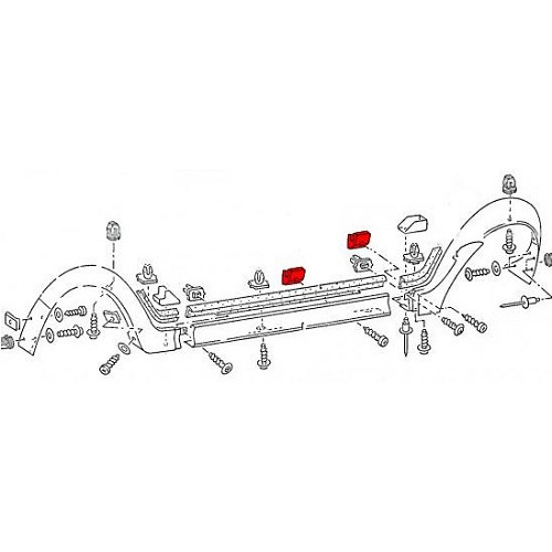 Clip di fissaggio per pannello oscillante e prolunga dell'ala per Golf 1 Cabriolet (1988-1993) - GA20101