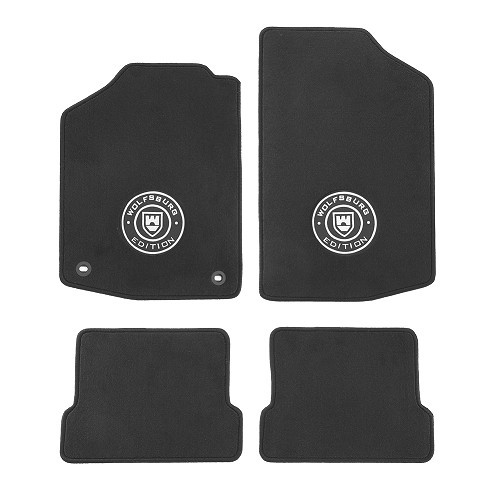  Wolfsburg Edition black velour floor mats for VW Golf 1 Sedan - 4 pieces - GB26101 