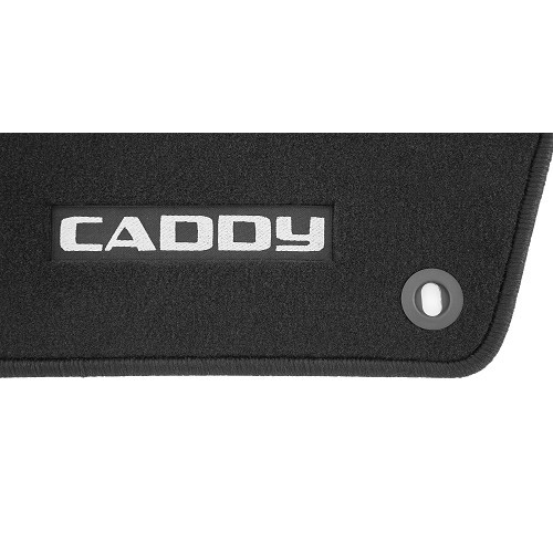 Tapete de luxo Ronsdorf preto com a inscrição "CADDY" - 2 peças - GB26112