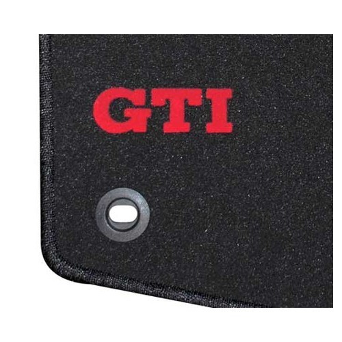 Set van 4 luxe zwarte vloerkleden Ronsdorf voor Golf 1 Berline met opdruk "GTI" - GB26154