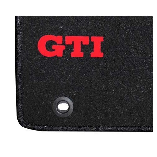 Set van 4 luxe zwarte vloerkleden Ronsdorf voor Golf 3 met opdruk "GTI" - GB26170