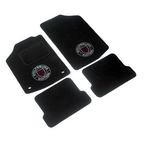  Set of 4 luxury black Ronsdorf floor mats, WOLFSBURG EDITION, for Golf 2 - GB26202 