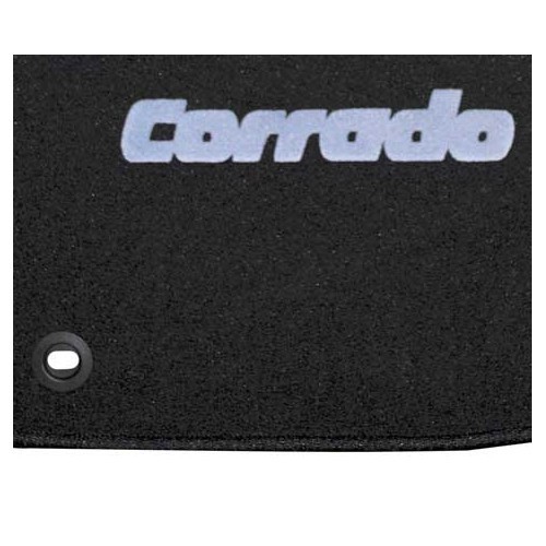 Jeu de 4 tapis de sol Ronsdorf luxe noirs avec inscription "CORRADO" - GB26210