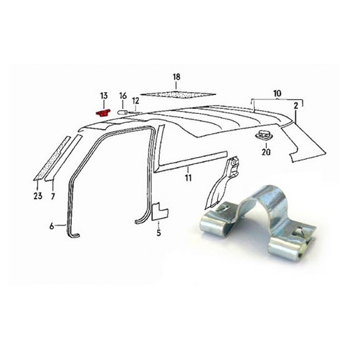  Graffa arrotondata per sottotetto - GB28314 