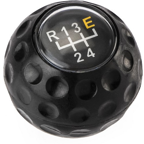  Botão da caixa de velocidades "Golf ball" preto 4 velocidades + E Para Volkswagen Golf 1 - GB30113 