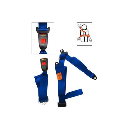  Ceinture extérieur arrière bleue 3 points Securon - Statique - GB38002 