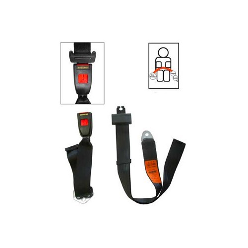  Securon black 2-point rear central seat belt - Static - GB38010 