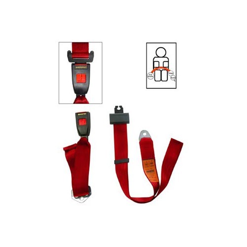  Roter 2-Punkt-Mittelgurt hinten Securon - Statisch - GB38011 