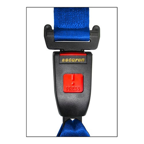 Ceinture arrière bleue 4 points Securon - avec enrouleur - GB38042