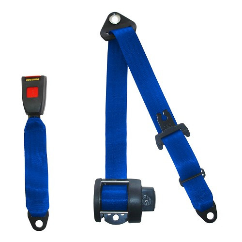  Ceinture arrière bleue 4 points Securon - avec enrouleur - GB38042 