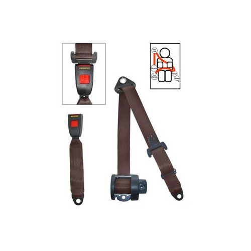  Securon beige 4-point rear belt - with reel - GB38043 