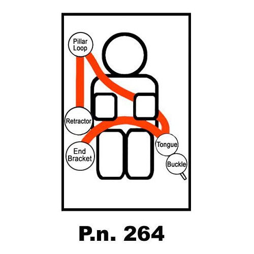 Cinto de segurança traseiro Securon de 4 pontos - com retractor - GB38044