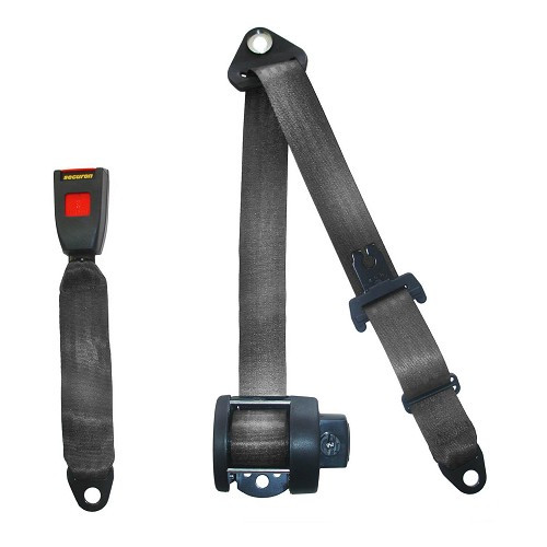  Ceinture arrière grise 4 points Securon - avec enrouleur - GB38044 