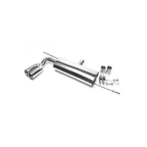  Silenziatore sport in acciaio inox uscita 2 x 76 mm rotondo per VW Golf 5 e Golf 5 Plus - GC10913 