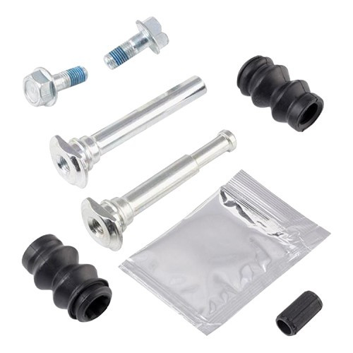  Kit of metal sliders and rubber rings for right or left rear brake caliper for VW Golf 6 Sedan and Variant with brake code 1KS and 1KT (10/2008-07/2013) - BOSCH assembly - GC15076-2 