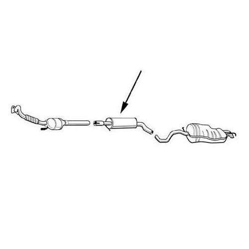 Original-style exhaust intermediatesection for Golf 4 and New Beetle - GC20331