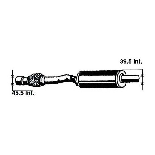 Front intermediate silencer pipe for VW Polo 2 and 3 from 86 ->94 - GC20360