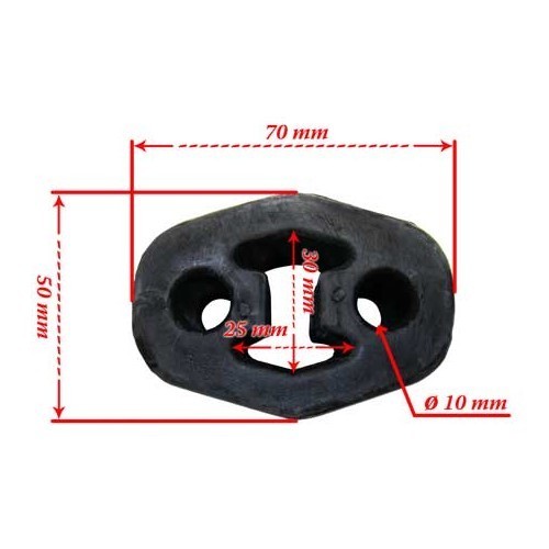 Silentblock de tubo de escape oval para Polo 9N1 / 9N3 - GC20397