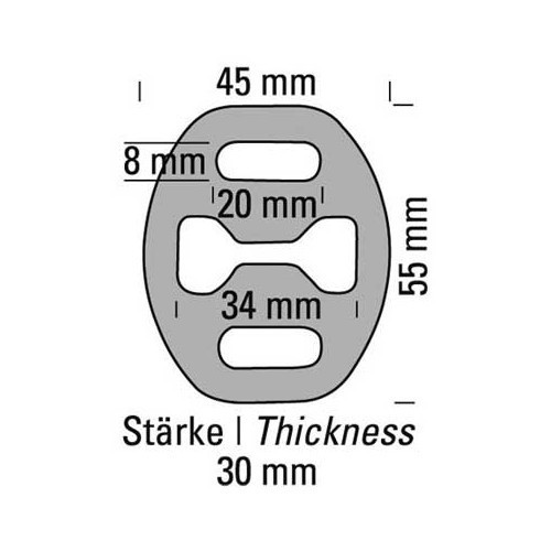 Reinforced silicone exhaust silentbloc - GC20825