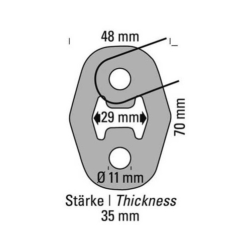 Reinforced silicone exhaust silentbloc - GC20915