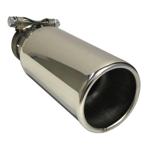 Tubo de escape redondo cromado "sports look" de 80 mm de diámetro para silenciador de sistema de escape GC21018