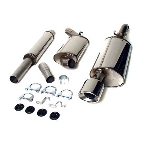  Ligne d'échappement Inox JETEX en 63 mm pour Corrado 16s et G60 ->91 - GC21026 