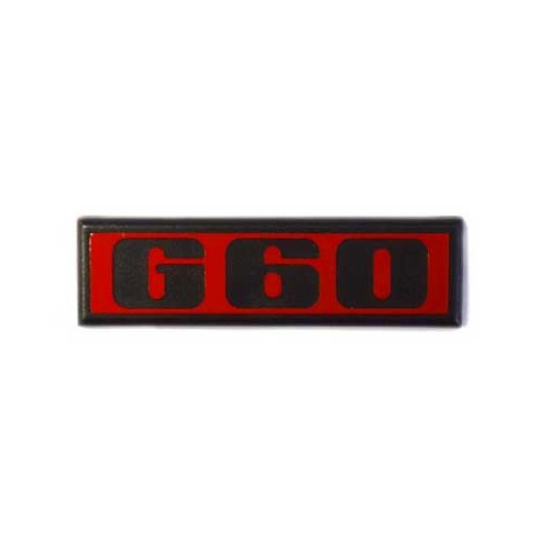 G60 black adhesive logo on red background for rear panel of VW Golf 2 GTI G60 (08/1988-07/1991)