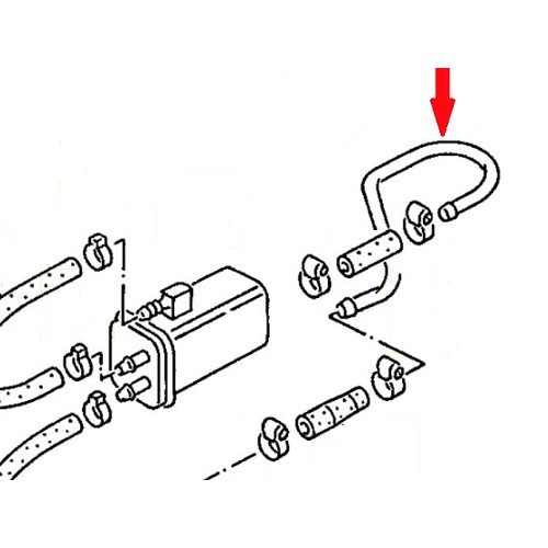 Starre brandstofslang tussen pomp en filter K-Jetronic-systeem voor VW Golf 1 Cabriolet en Scirocco (08/1982-07/1993) - GC42111