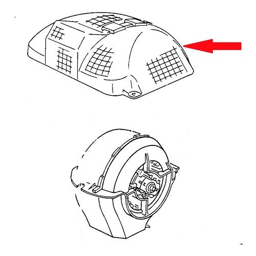 Griglia di protezione per ventola di ventilazione interna per VW Golf 1 e Jetta 1 (02/1974-07/1993) - GC42113