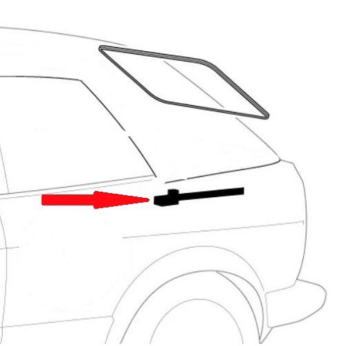 Junta del montante trasero izquierdo para Golf 1 Cabriolet (01/1979-07/1993) - GC42117