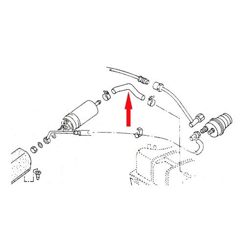  Mangueira de combustível entre a bomba eléctrica de combustível e o depósito de combustível para Volkswagen Golf 1 Jetta 1 Scirocco 1 e 2 de injeção de combustível (1974-) - GC46203-2 