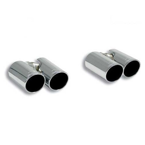  Embouts inox double ronds SUPERSPRINT sur silencieux à double sorties - la paire - GC50532DR 