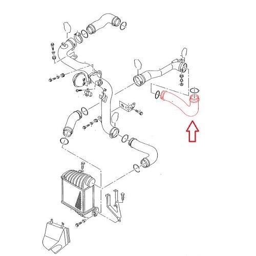 Flexible Kupplung auf Luftdruckschlauch für VW Golf 4 und Bora TDi 130/150PS - GC53048