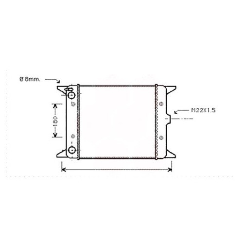 Radiador de agua del motor de 380 mm para Golf 1 - GC55659