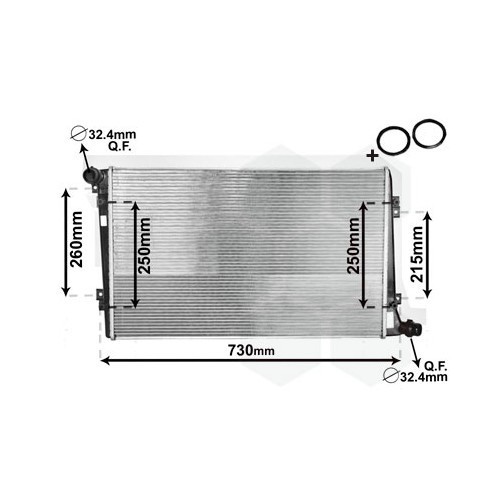  Radiador de agua motor para Golf 5 - GC55676 