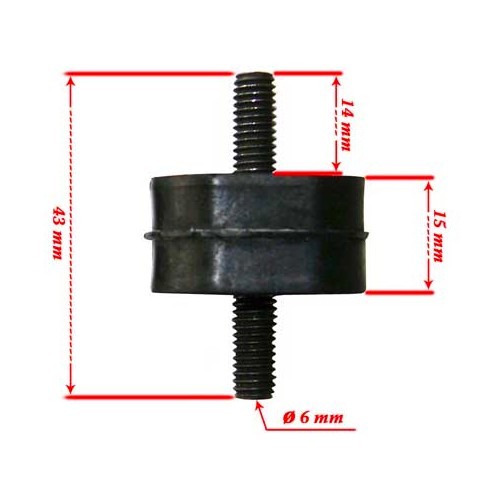 Waterradiator rubber silentblock for Golf 1, 1100 ->1600, ->81 - GC55935