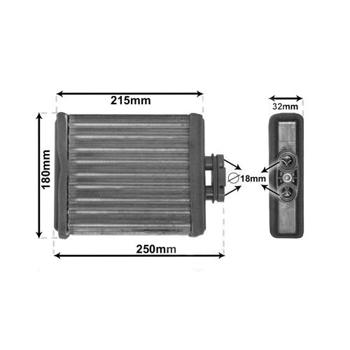  Radiatore per riscaldamento per Polo 9N1 e 9N3 - GC56062 