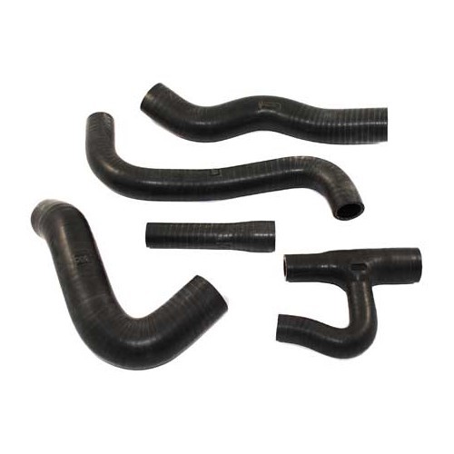 Set of 5 classic black SAMCO coolant hoses for Golf 1 GTi saloon 1600 (EG)